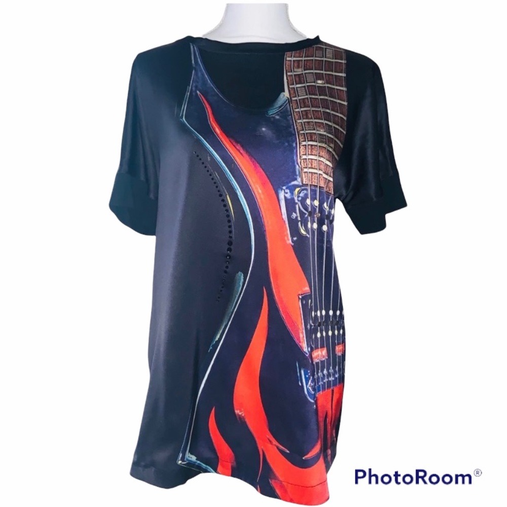 Marc Cain silk blend guitar top